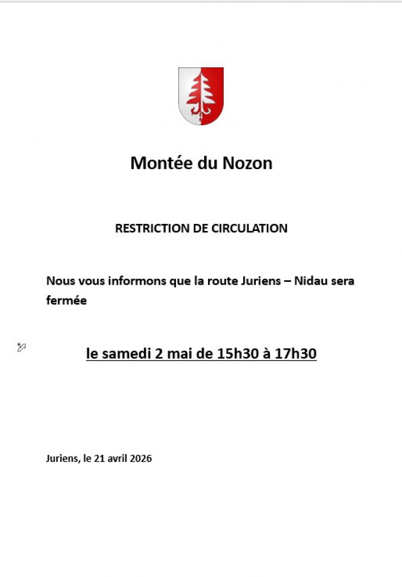 Restriction de circulation